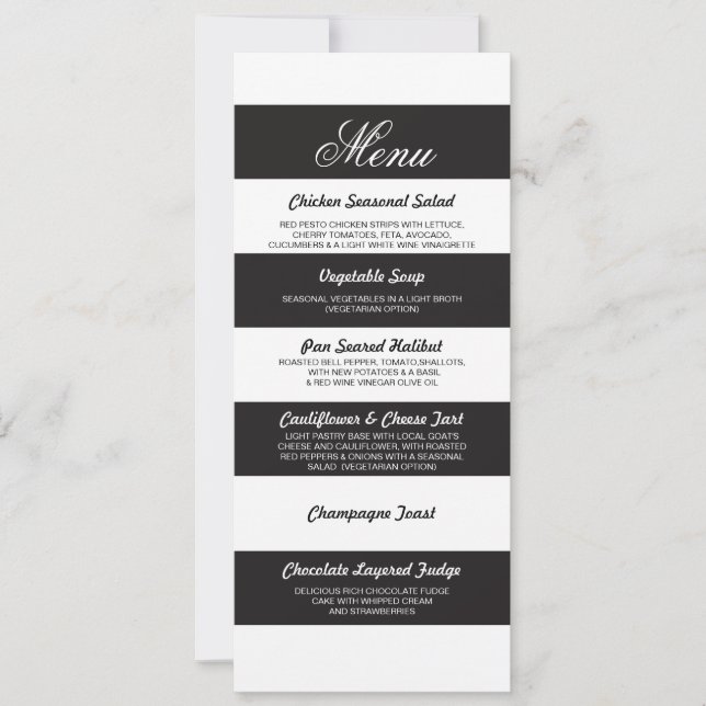 Invitación Menú Floral Blanco Blanco Elegante Recepción de Bo (Anverso)
