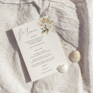 Invitación Menú Floral Boho Palm Leaf