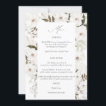 Invitación Menú Floral de Boho Blanco 2<br><div class="desc">Haga que sus huéspedes se entusiasmen con ver qué opciones gastronómicas tiene con su menú Floral de Boho Blanco.</div>
