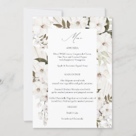 Invitación Menú Floral de Boho Blanco 2