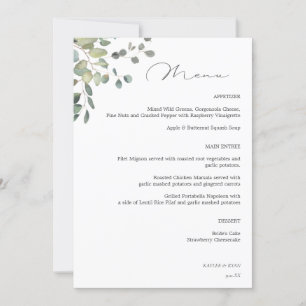 Invitación Menú floral dorado