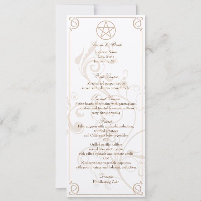 Invitación Menú formal (Anverso)