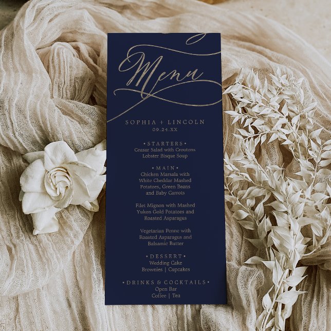 Invitación Menú impreso o impresor de oro de la Marina Románt (Subido por el creador)