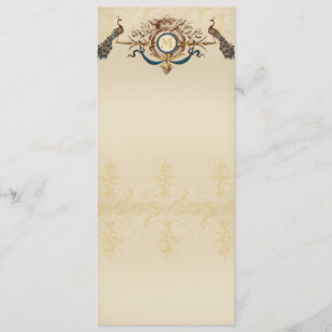 Invitación Menü-Karten elegantes pavo real Hochzeits