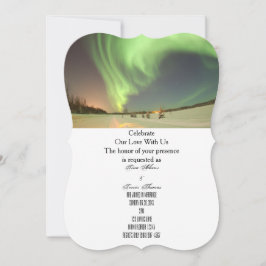 Invitación Menú Luces del Norte Boda Invitados de la fiesta n