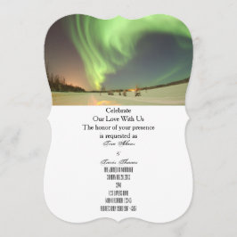 Invitación Menú Luces del Norte Boda Invitados de la fiesta n
