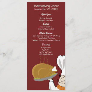 Invitación Menú personalizado del Día de Acción de Gracias Tu