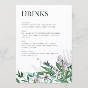 Invitación Menú Poets Garden, Wild Bouquet
