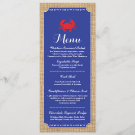 Invitación Menú Recepción de Boda Cangrejo Hervido Playa