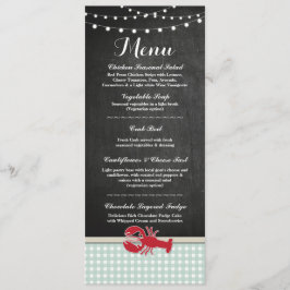 Invitación Menú Recepción de Boda Langostinos Hervidos Langos