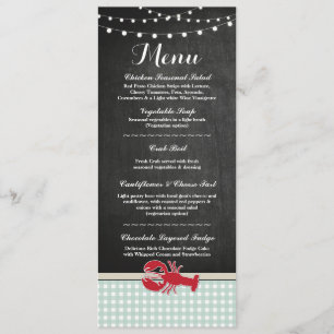 Invitación Menú Recepción de Boda Langostinos Hervidos Langos