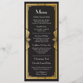 Invitación Menú Recepción de Boda Rústica Art Déco de los año