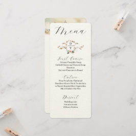 Invitación Menú Romántico de Boda Caída