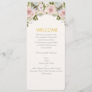 Invitación Menú Rosa Suculento Romántico Floral Boda