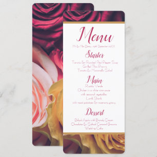 Invitación Menú rosas