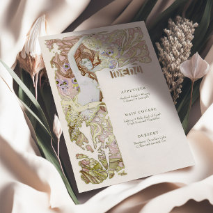 Invitación Menú Sirenita Vintage Art Nouveau