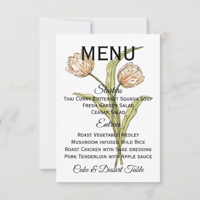 Invitación Menú Tulipanes de muelle (personalizable completo) (Anverso)