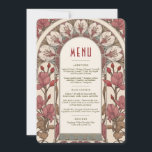 Invitación Menu Wedding Vintage<br><div class="desc">Menu Card in Art Nouveau style for your vintage-themed wedding by Alphonse Mucha in a floral, romantic, and whimsical design. Victorian flourishes complement classic art deco fonts. Please enter your custom information, and you're done. If you wish to change the design further, click the blue "Customize It" button. Thank you...</div>