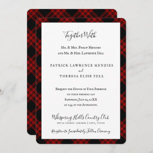 Invitación Menzies Caza Clan Tartan Scottish Plaid
