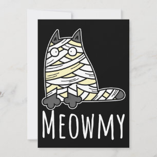 Invitación Meowmy Mummy Cat - Mascota divertida Halloween