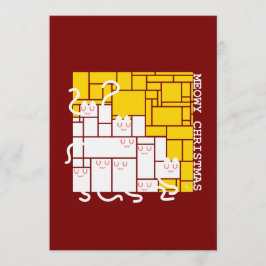 Invitación Meowy Christmas Square Cats