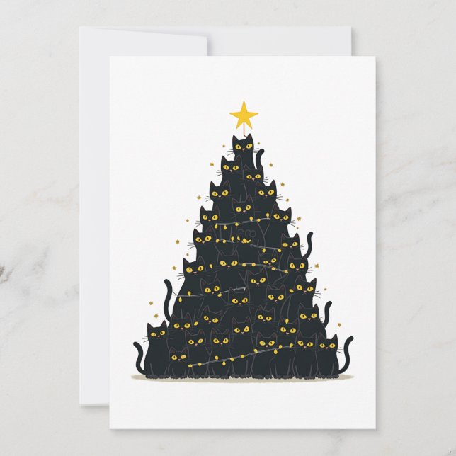 Invitación Meowy Navidades Merry Catmas (Anverso)