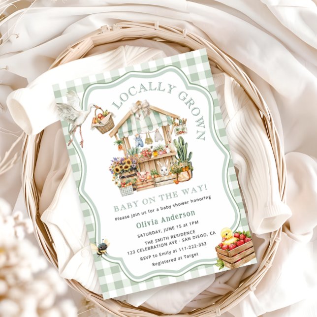 Invitación Mercado de agricultores Baby Shower de producción  (Subido por el creador)