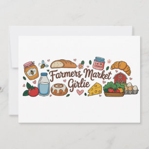 Invitación Mercado de agricultores Chica Femenina Estética Mo