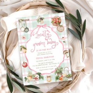 Invitación Mercado de agricultores Chica local Baby Shower