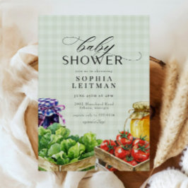 Invitación Mercado de agricultores frescos Baby Shower de pro