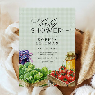 Invitación Mercado de agricultores frescos Baby Shower de pro