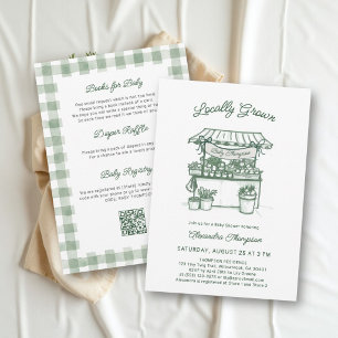 Invitación Mercado de Crecimiento Local Verde Todo en Uno Bab