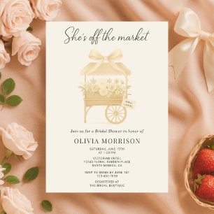 Invitación Mercado de Flores Coquette Bow Despedida de Solter