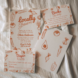 Invitación Mercado de granjeros de cosecha local atrae a Baby