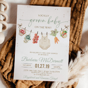 Invitación Mercado de granjeros Ducha de bebé de cosecha loca