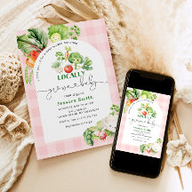 Mercado de granjeros Ducha de bebé rosa cultivada