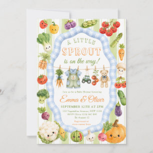 Invitación Mercado de Granjeros Little Sprout Fiesta de Bebé 