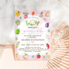 Invitación Mercado de granjeros rosados Baby Shower de crecim