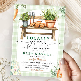 Invitación Mercado de granjeros verdes Baby Shower de cosecha