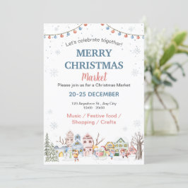 Invitación Mercado de Navidades de vacaciones de invierno con