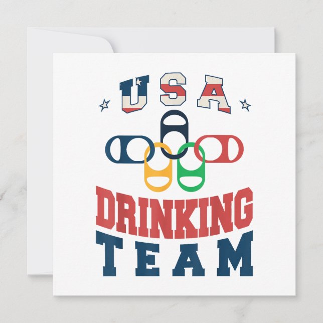 Invitación Merica Funny USA Equipo de Bebidas Patriótico USA  (Anverso)