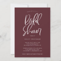 Merlot Modern Minimalista Bridal Shower