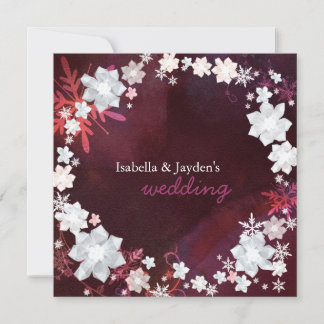 Invitación Merlot + White Winling Bling Boda Garland