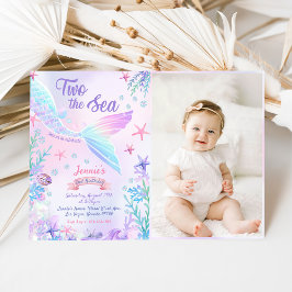 Invitación Mermaid 2nd Birthday Two The Sea Party Photo