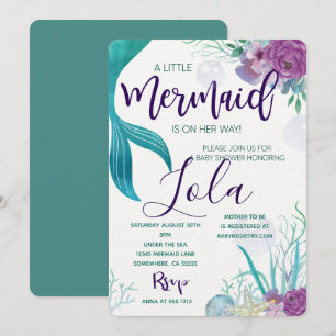 INVITACIÓN MERMAID BABY SHOWER INVITE