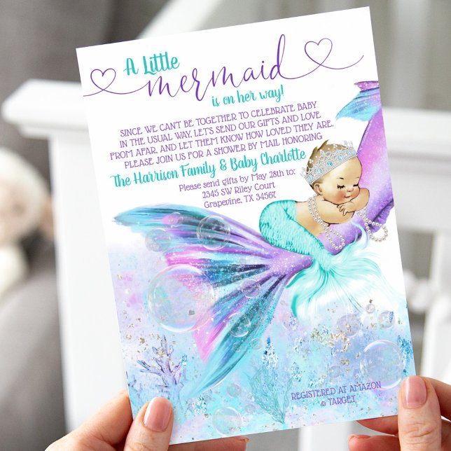Invitación Mermaid Baby Shower por correo (Subido por el creador)