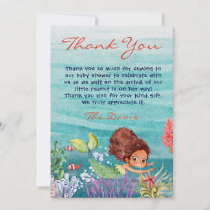 Invitación Mermaid Baby Shower Under Sea Gracias