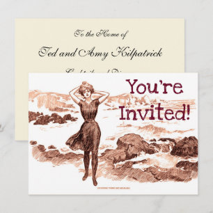 Invitación Mermaid Beach Gibson Chica Vieja