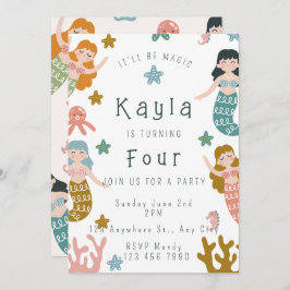 Invitación Mermaid Birthday Invitation