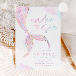 Invitación Mermaid Birthday Party Under The Sea Mermaid Party